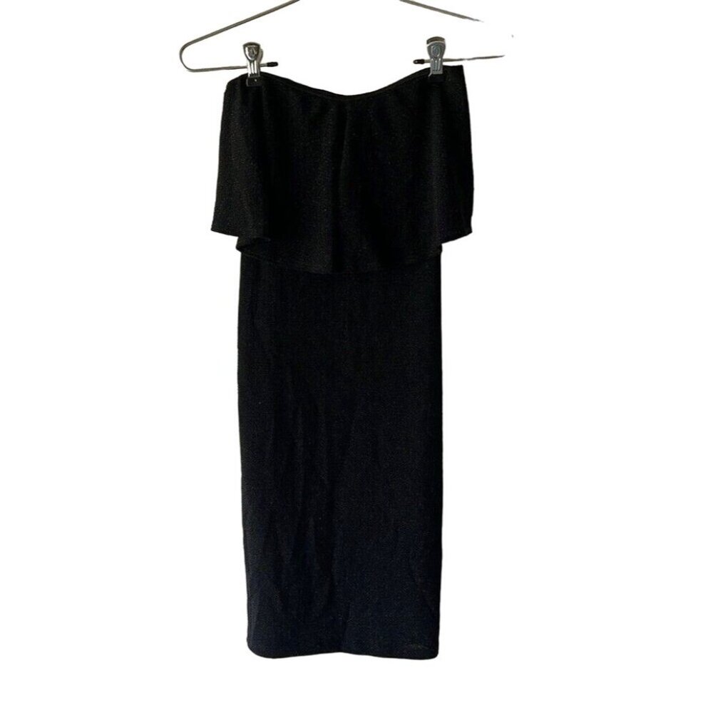 Womens Black stretchy strapless dress  G by Guess. sz S/P Goth body con